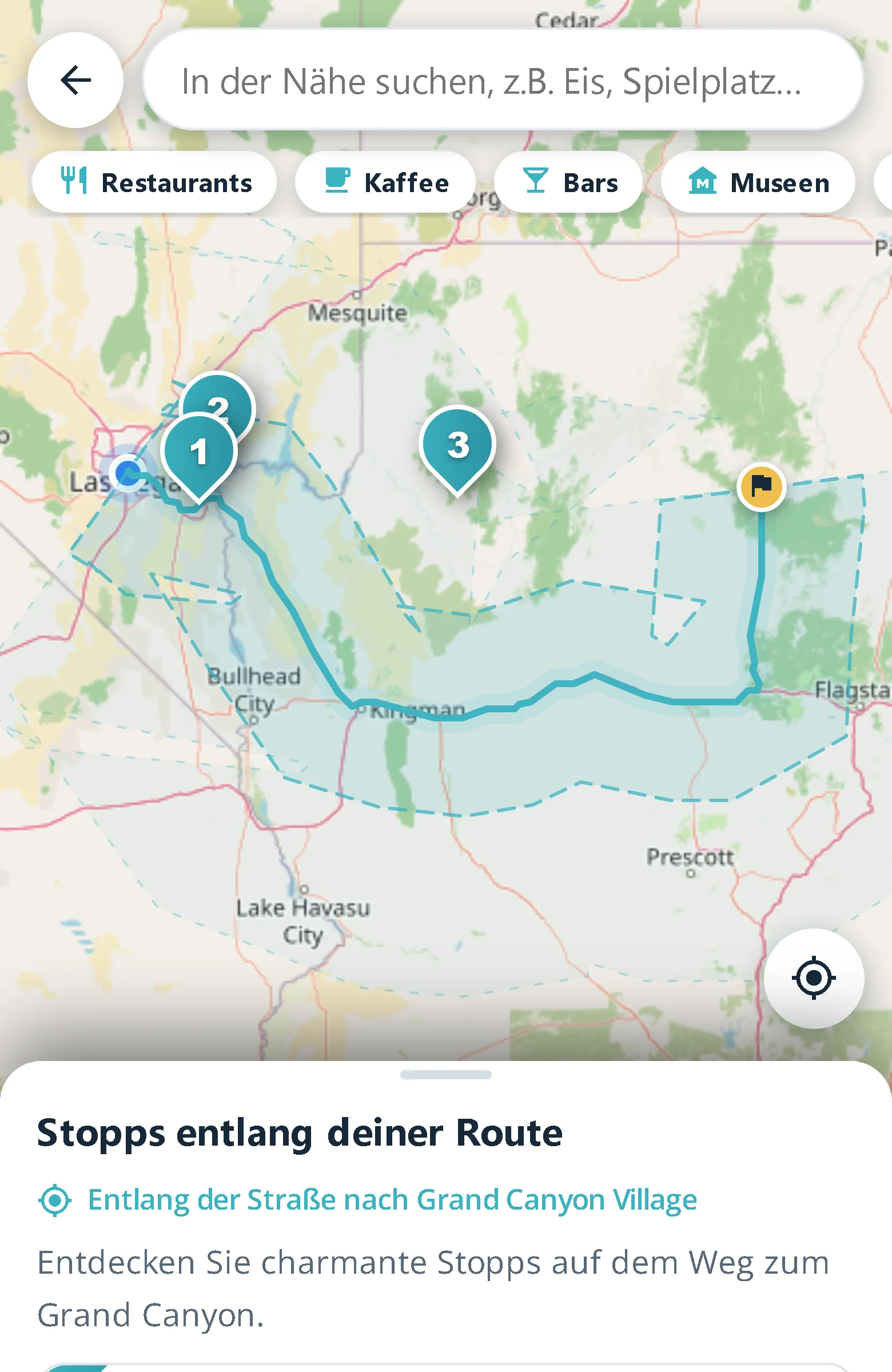 Such unterwegs und Kiomigo schaut nur nach vorne entlang deiner Route, niemals zurück.