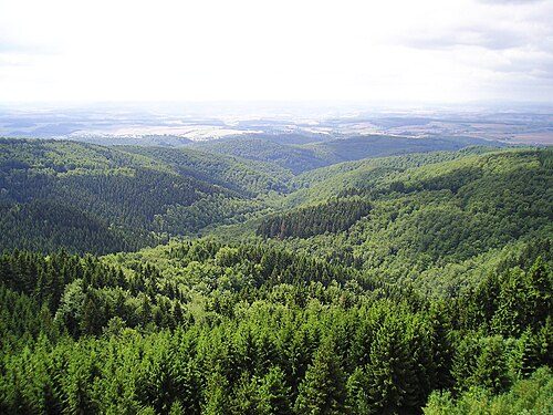The Harz with its rugged terrain extends across parts of Lower Saxony, Saxony-Anhalt, and Thuringia and has a long history of mining and being a seat of German political power, represented in the Unesco world heritage sites of Goslar and Quedlinburg.