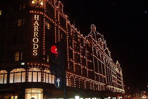 Harrods at night