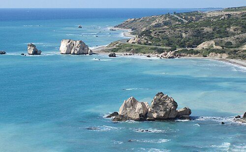 The Rock of the Greek (background) with the Saracen Rock in the foreground