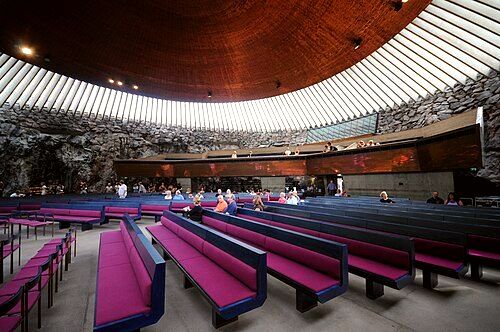 The Temppeliaukio church is one of the most popular tourist attractions in the city; half a million people visit it annually.