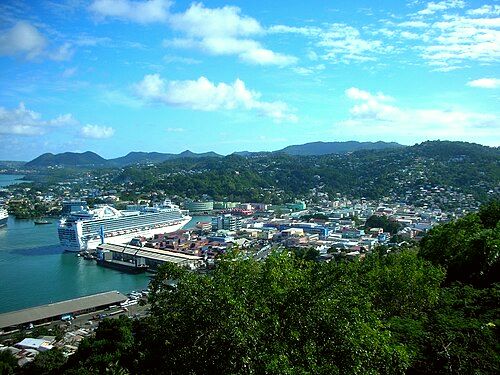 View of the capital city of Castries