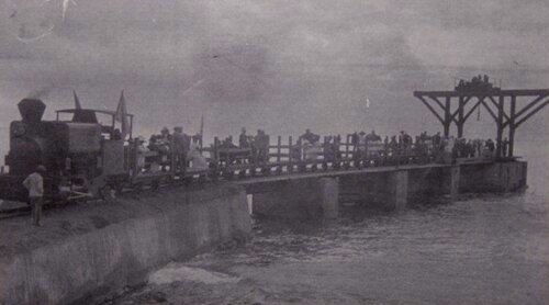 The St. Kitts 'Sugar Train' in 1912 used to transport sugarcane