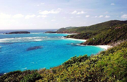 The island of Mustique in the Grenadines