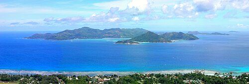 View of Praslin, the second largest island of Seychelles
