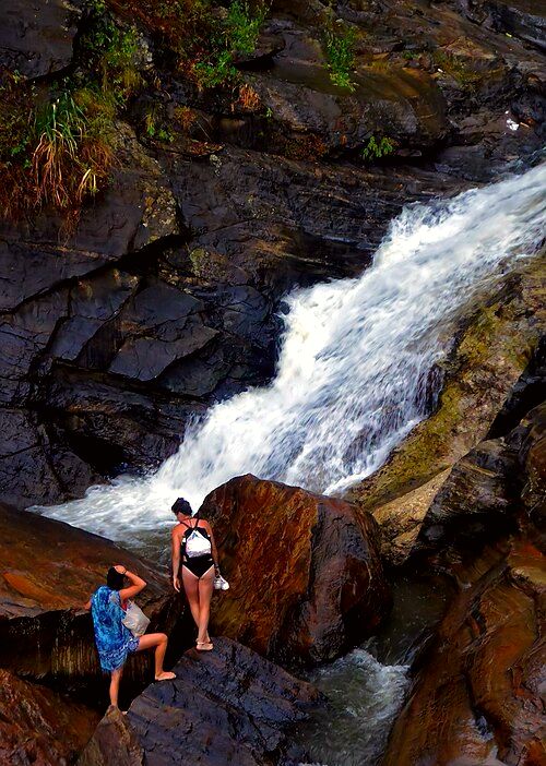 Tourists visiting Ravana Falls
