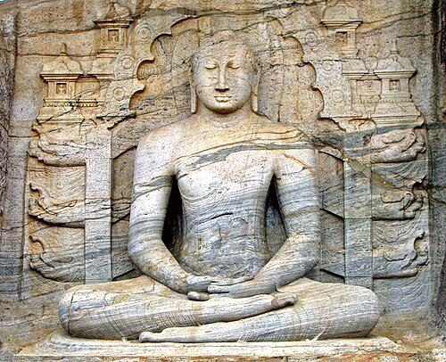 The Samadhi statue at Polonnaruwa Gal Vihara