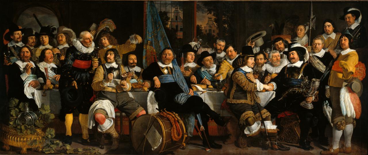 Amsterdam citizens celebrating the Peace of Münster, 30 January 1648. Painting by Bartholomeus van der Helst