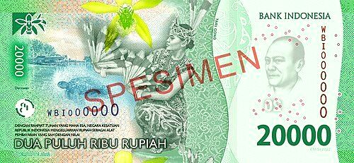Derawan Islands featured on the reverse of the 20,000 rupiah banknote