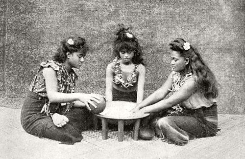 Studio photo depicting the Samoa ʻava ceremony, 1911