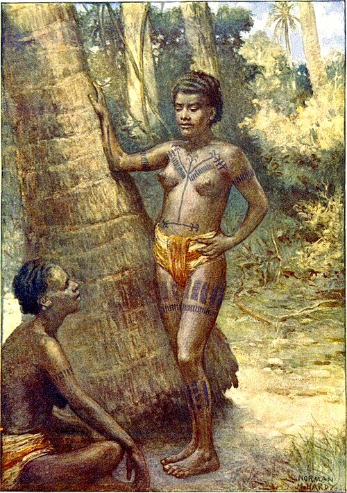 Tattooed women of Rennell Island, 1911.