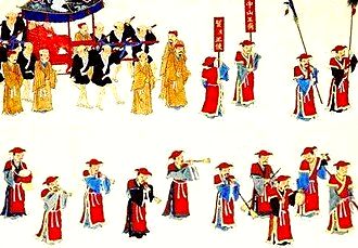 A depiction of the 1710 Ryukyuan mission to Edo