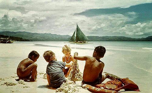 Tourists in Boracay, 1985