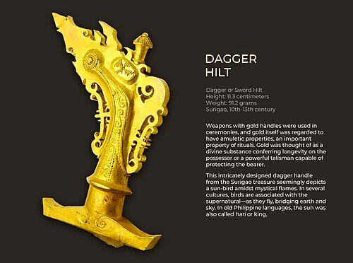 A Golden Dagger Hilt from the Surigao Treasures found in Surigao City just immediately west of Siargao.