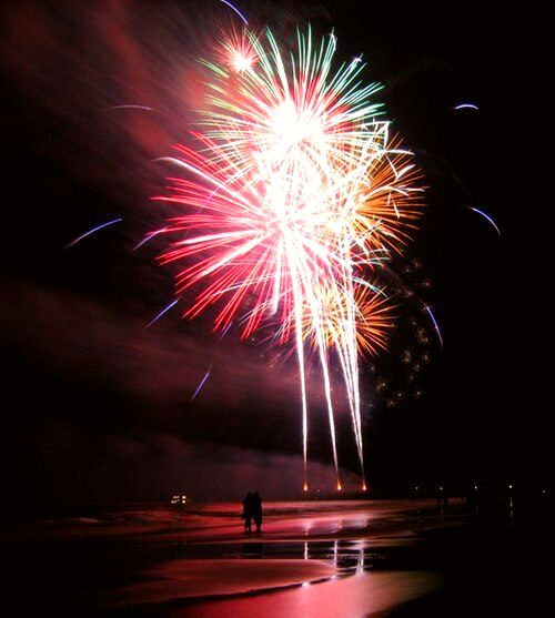 The Tybee Island pier's annual fireworks show