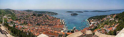 Panoramic view of the town of Hvar