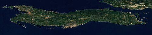 Satellite image of Korčula