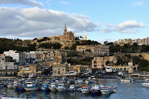 View of Mġarr Harbour from the Gozo Channel Line