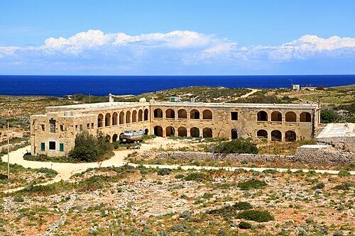 The building purposely built as barracks, later used for quarantine and hospital