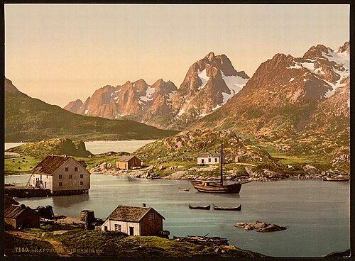 "Raftsund, Lofoten, Digermulen, Norway", c. 1890–1900.