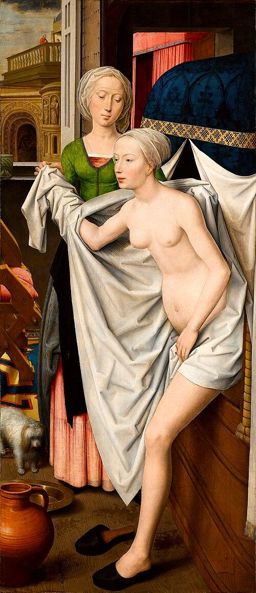 Bathsheba at her Bath by Hans Memling, c. 1485
