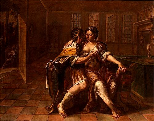 David and Bathsheba depicted in an anonymous 17th-century painting