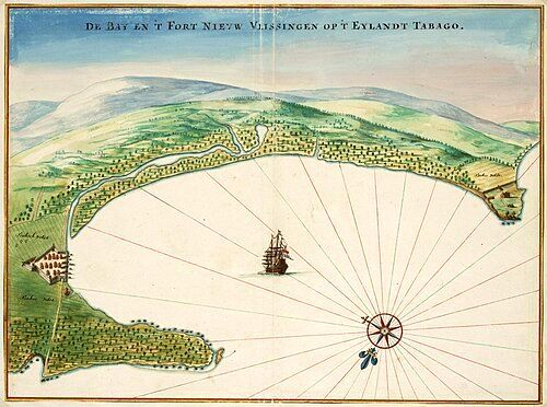 Seventeenth-century map showing the fort of Nieuw Vlissingen.