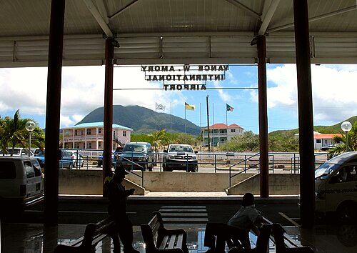 The view looking inland from the Nevis airport in 2008