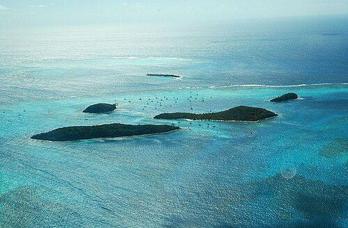 Aerial view of the Tobago Cays Marine Park