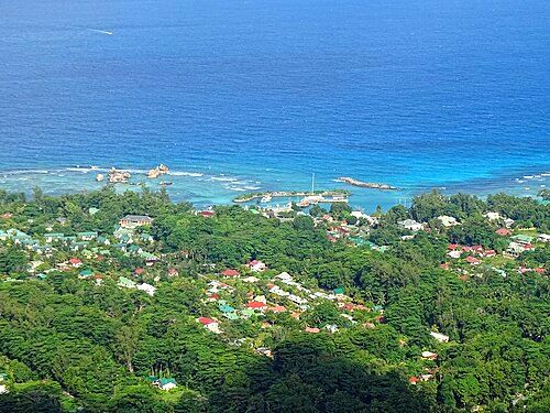 The administrative center on La Digue, La Passe.