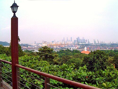 View from Imbiah Lookout to mainland Singapore