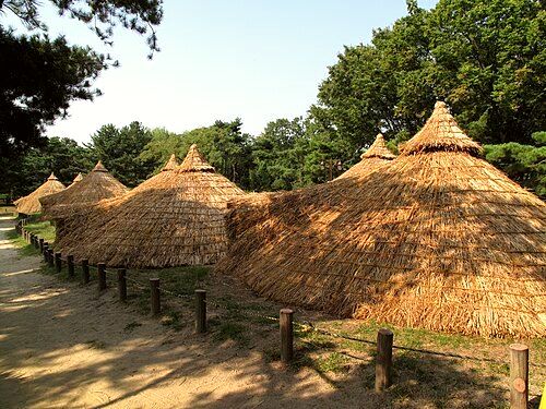 Reconstructed umjip houses at Amsa-dong Prehistoric Site