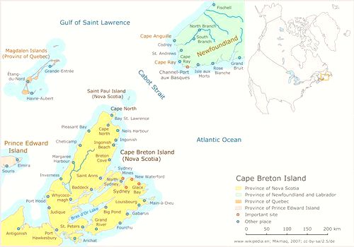 Map of select municipalities on Cape Breton Island