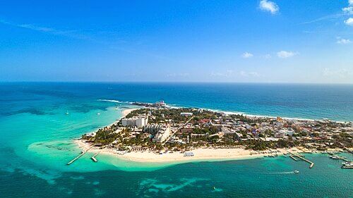 Aerial view of Isla Mujeres