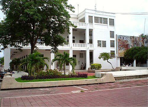 Front of the palace of the Governor of the state of Quintana Roo in Chetumal