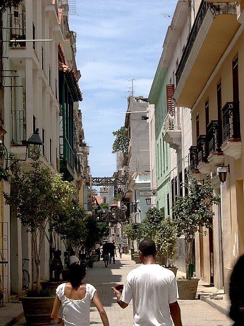 A street in the popular tourist district of Old Havana