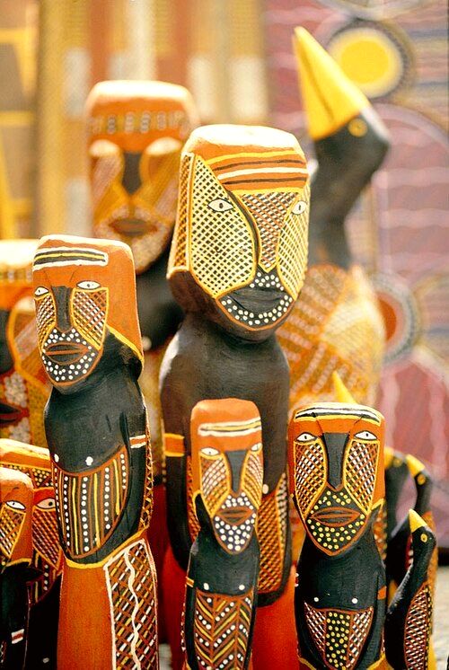 Tiwi Island decorated carvings, 2005.