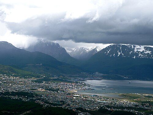 The city of Ushuaia in summer, in the Province of Tierra del Fuego, Antarctica and South Atlantic Islands