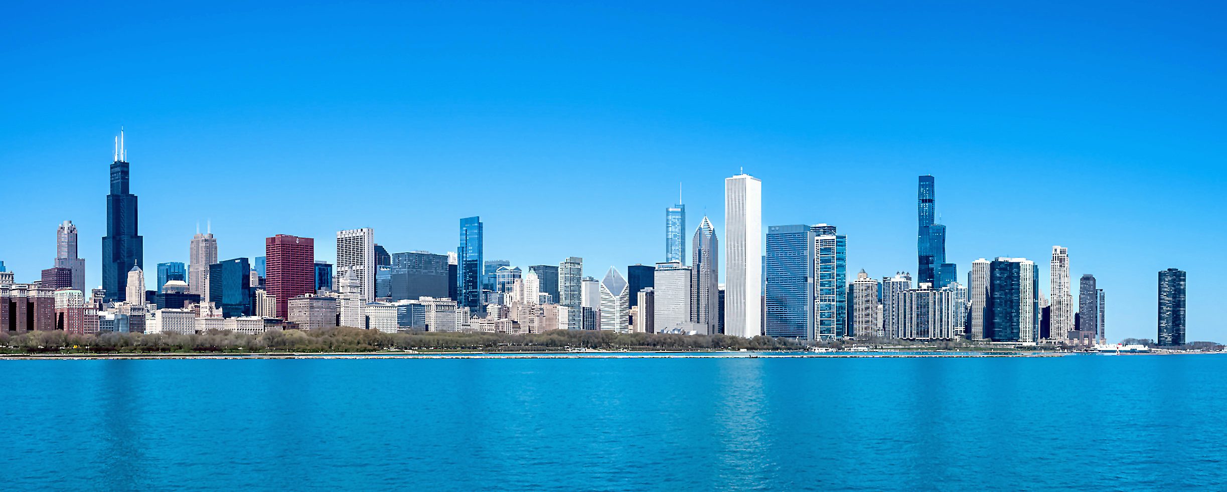 Die Skyline im Frühlingslicht