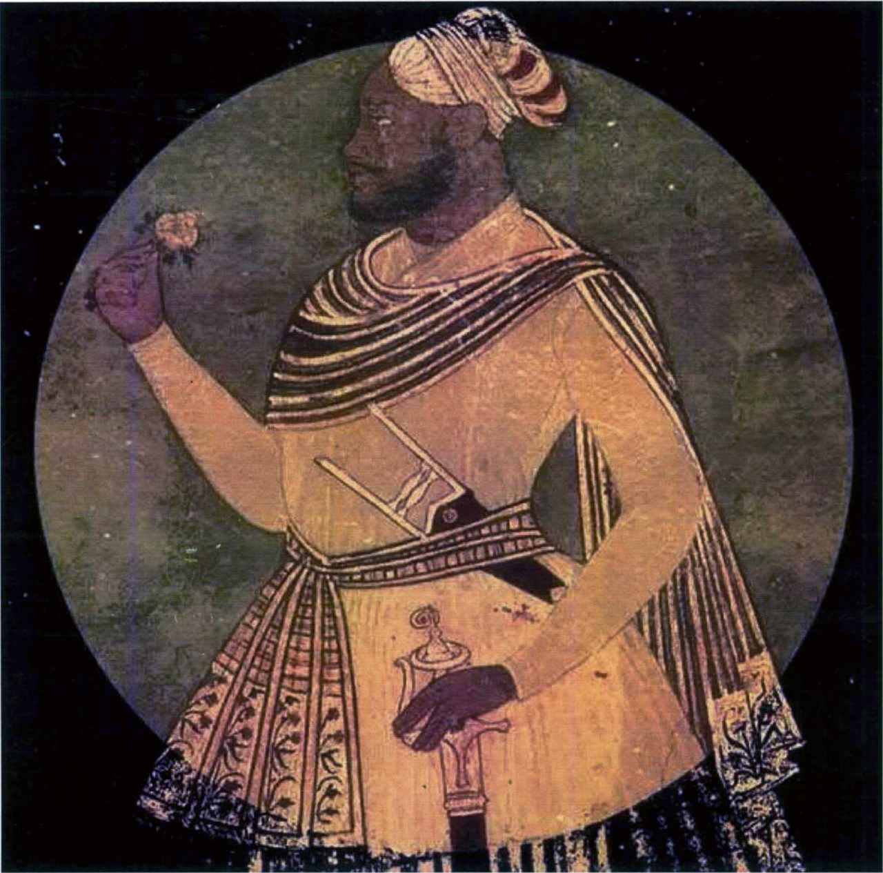 Painting of Malik Ambar of the Ahmadnagar Sultanate, the founder of Khadki (later Aurangabad)