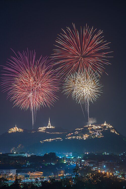 Fireworks at Phra Nakhon Khiri Historical Park, Phetchaburi
