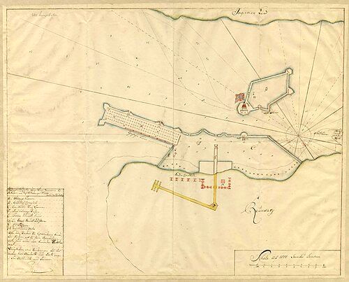 Map of the harbour and nearby fortifications of Kronstadt, 1724