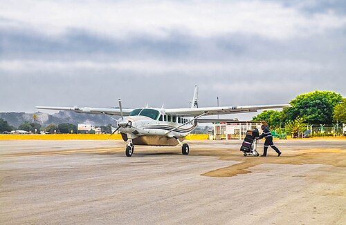A stationary aircraft at Dodoma Airport