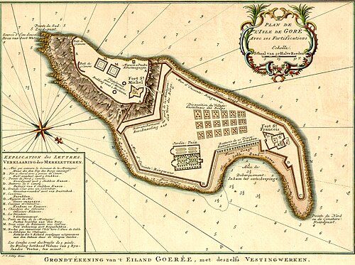 Schley, Jacobus van der, 1715–1779. Island of Gorée and its fortifications