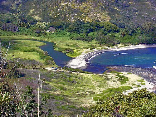 Halawa Bay Beach Park, located at the extreme east end of Molokaʻi