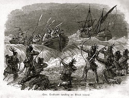 The Niantics defending themselves on Block Island in the summer of 1637