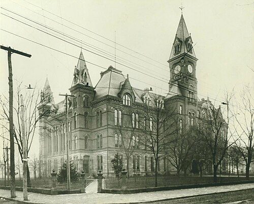 The second capitol building of West Virginia was built in 1885 after Charleston was declared the capital city. It burned down in 1921.