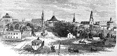 View of downtown and Capitol from Washington Street, 1865
